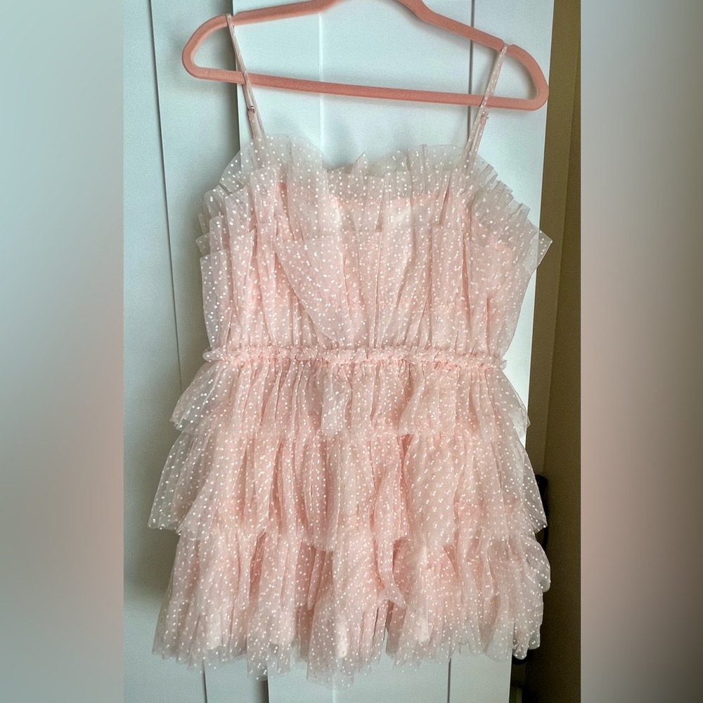 Storia Blush Polka Dot Dress